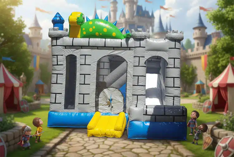 Castillo hinchable Halloween con diseño medieval
