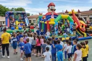 Eventos infantiles para colegios y ayuntamientos en Málaga con hinchables