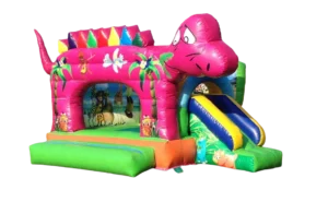 Mini castillo hinchable infantil con tobogán y zona de salto