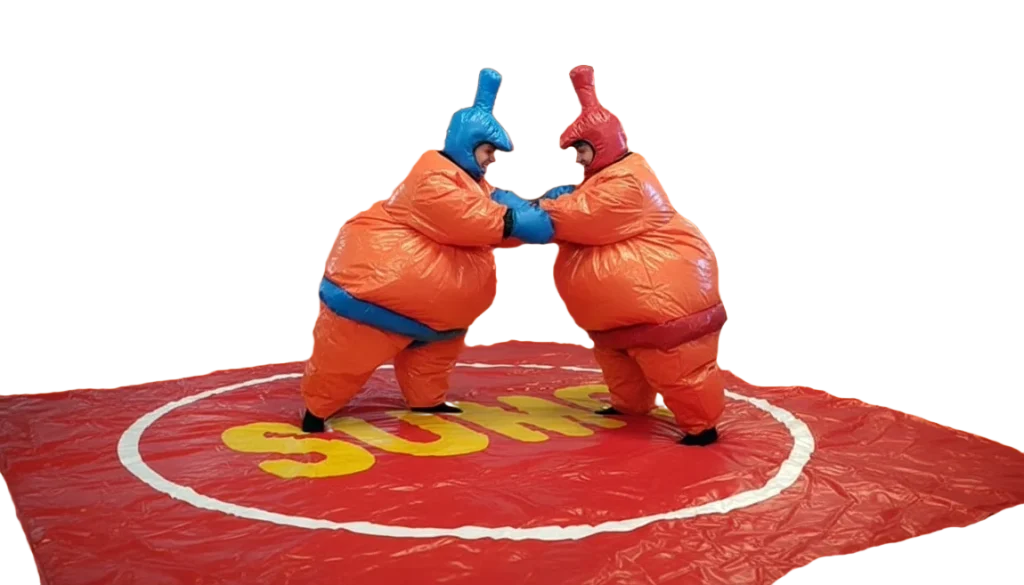 Juego de sumo hinchable de humor amarillo para eventos y competiciones en Málaga
