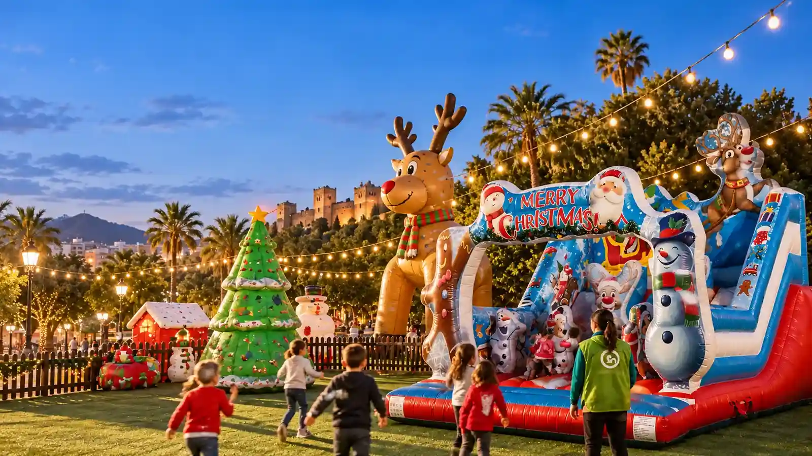 Castillo hinchable para eventos de Navidad en Málaga